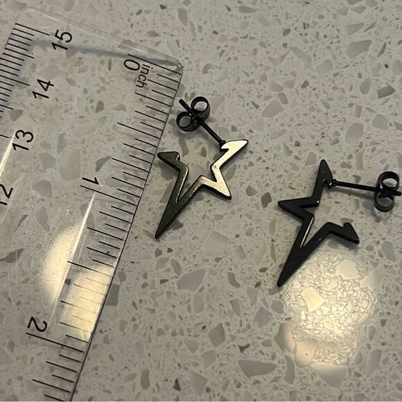 Star Design Hoop Earrings from Stainless Steel - Picture 8 of 10